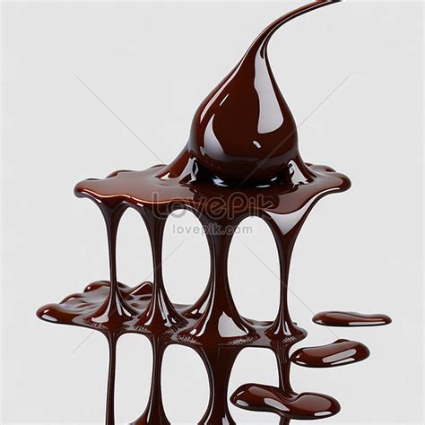 Decadent Chocolate Melted Water Drops On A Clean White Background