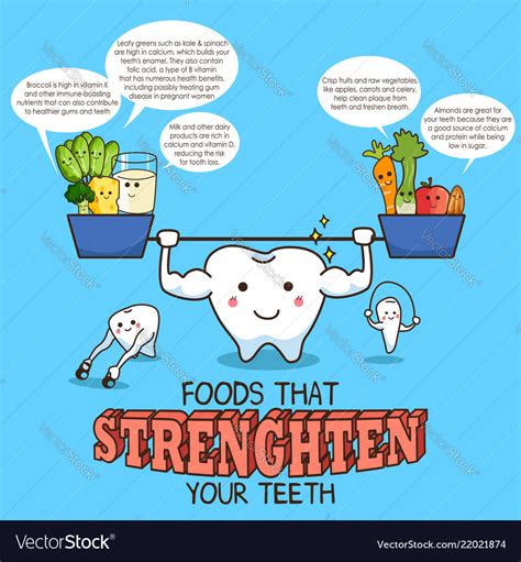 Healthy Food For Teeth Royalty Free Vector Image