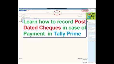 Post Dated Cheque Entry In Tally Prime Pdc Cheque Entry In Tally