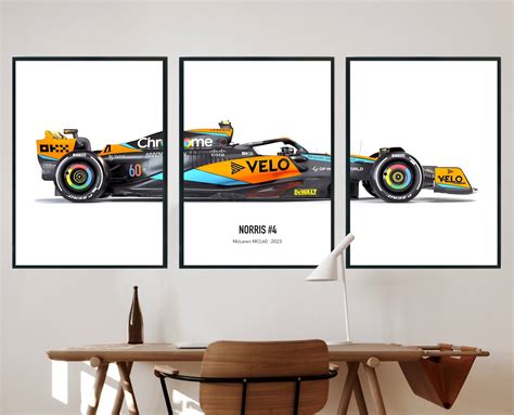 Set Of 3 2023 Lando Norris Mclaren F1 Mcl60 Art Poster Print Formula 1