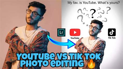 Youtube Vs Tik Tok Photo Editing Carryminati Picsart Photo Editing