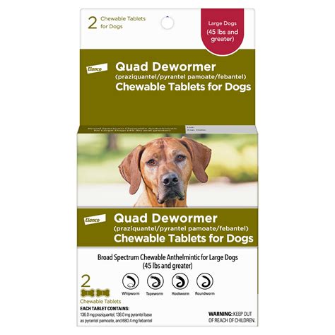 Elanco Quad Dewormer Tablets for Dogs Over 45 lbs., Pack of 2 | Petco