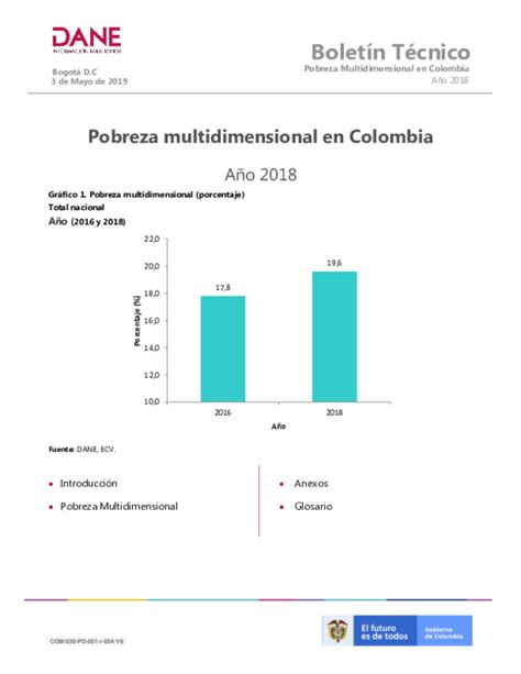 Pdf Boletín Técnico Pobreza Multidimensional En Colombia