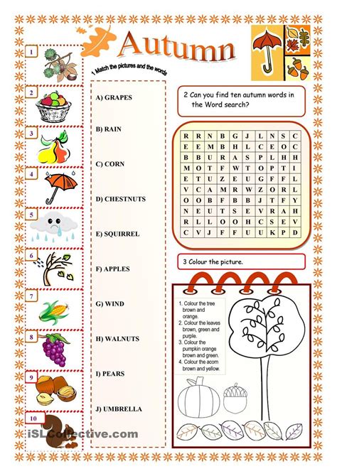 Free Printable Fall Worksheets