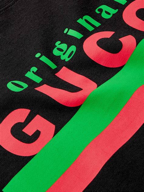 Black Logo Print Cotton Jersey T Shirt Gucci Mr Porter