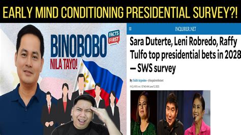 🔴 Early Presidential Survey Sa 2028 Ang Nasa Top Sina Vp Sara Raffy Tulfo At Leni Robredo