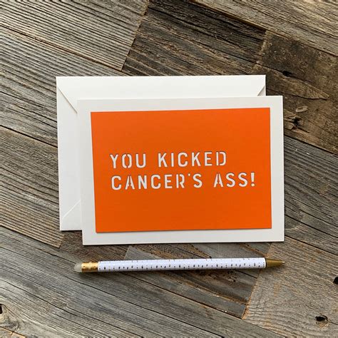 You Kicked Cancer S Ass Card Done With Chemotherapy Card Etsy