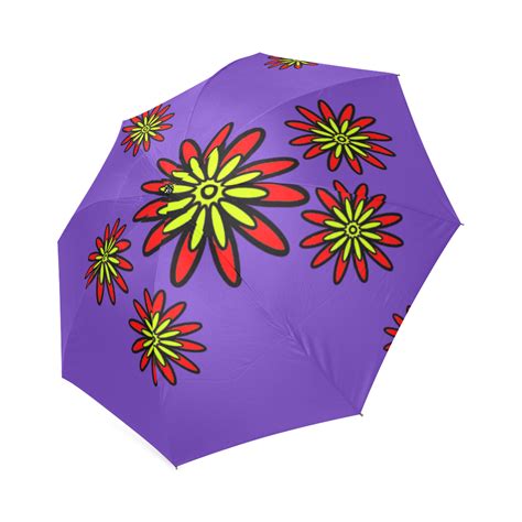 Red Flowers Foldable Umbrella Model U01 ID D1120185