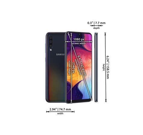 Samsung Galaxy A50 Dimensions Phones Size Chart In Inches And Mm