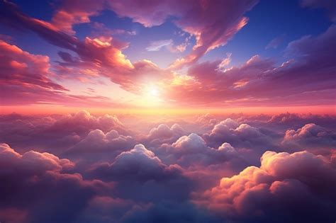 Premium Ai Image Beautiful Dramatic Cloudscape With Cumulus Clouds