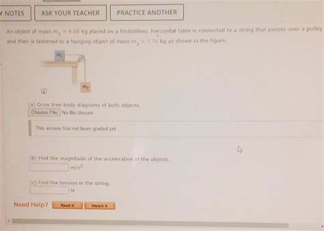 Solved An object of mass m1=4.00 kg placed on a | Chegg.com 