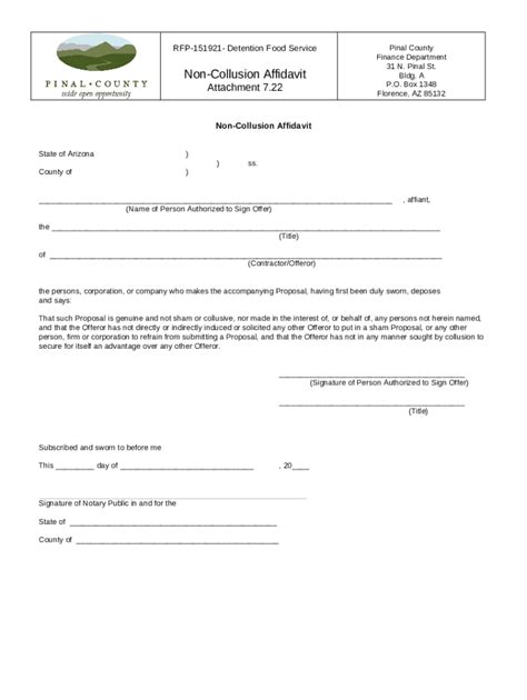 Pdf Non Collusion Affidavit Doc Template Pdffiller