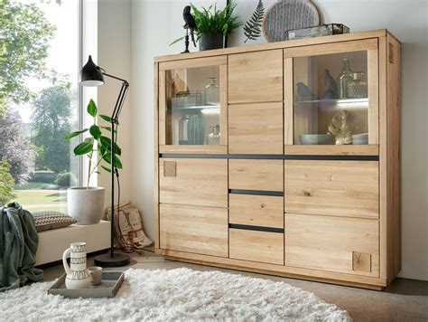 CALDERA Highboard II Material Massivholz Wildeiche geölt