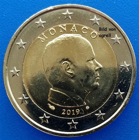 2 Euro Münze Monaco 2019 Stempelglanz Stgl Euromuenzen AGrell eu