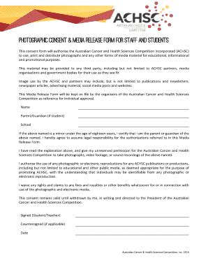 Fillable Online Photographic Consent Media Release Form For Staff And