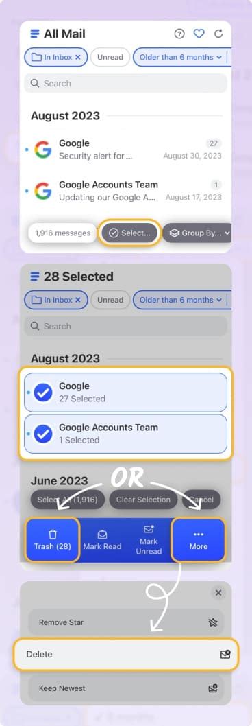 how to delete old email addresses on iphone