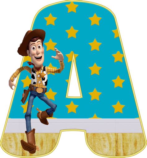 The Letter A Is For Toy Story With Woody And His Star Spangleds On It