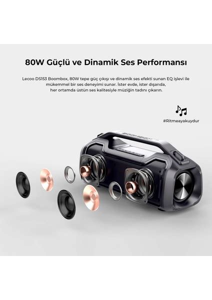 Lecoo Ds Boombox Rgb Bluetooth Stereo W Ipx Tws Fiyat