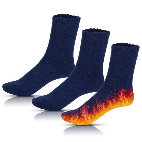 Imountek 3pairs Men Warm Wool Socks Soft Cozy Winter Thermal Socks For Men Thick Heat Trapping