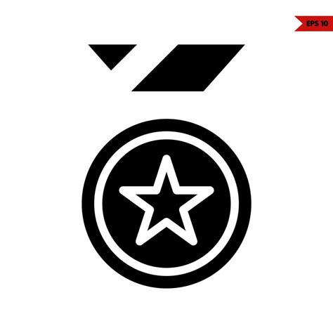 Star In Medal Glyph Icon Vector Art At Vecteezy