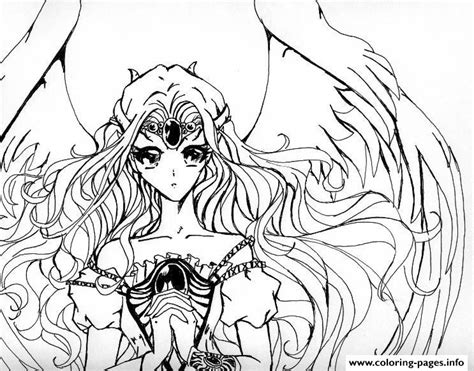 Anime Angel Girl 3 Coloring page Printable