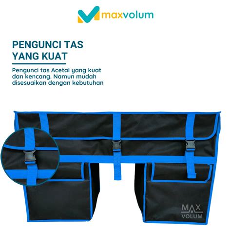 Tas Motor Anti Air Super Hitam List Biru Maxvolum