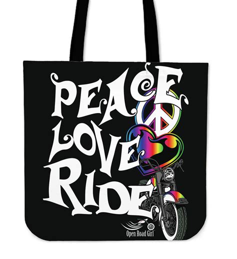 Love Peace Ride Cloth Tote 5 Colors