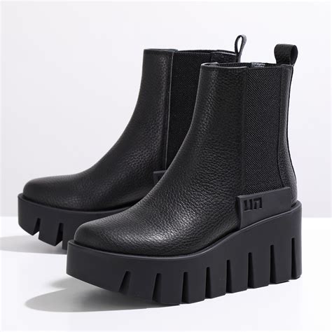 楽天市場UNITED NUDE ユナイテッドヌード サイドゴアブーツ Grip Chelsea Lo II レディース レザー ショートブーツ 厚底 シューズ 靴 Black インポート