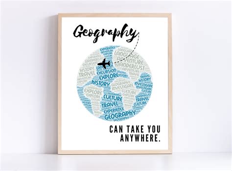 World Geography Classroom Poster Social Studies Wall Art Printable Classroom Decoration for High ...