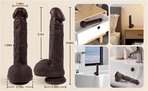 Amazon 8 66 Inch Black Dildo With Lifelike Skin Texture Big Glans Realistic G Spot Dildos