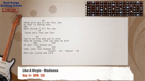 Like A Virgin Madonna Guitar Backing Track With Chords And Lyrics