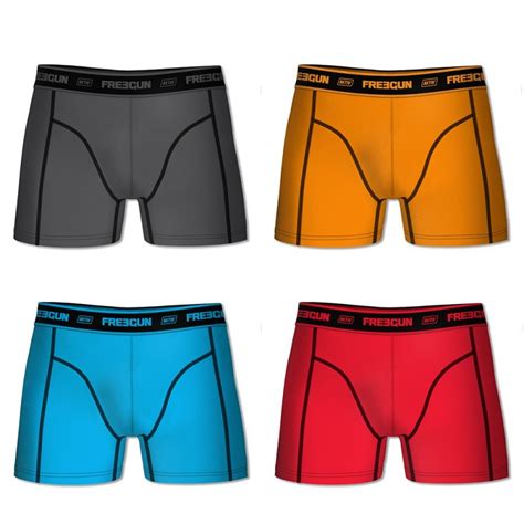 Lot De 4 Boxers Freegun Homme Uni En Coton AKTIV Sport 360B