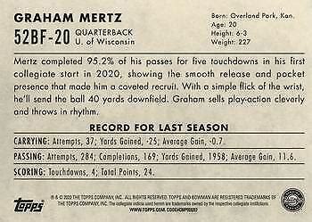 Graham Mertz 2022 Bowman Chrome University 1952 Bowman 52BF 20