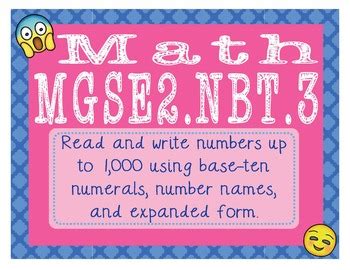 Georgia Math Mgse Nbt Nd Grade Task Cards Expanded Form Tpt