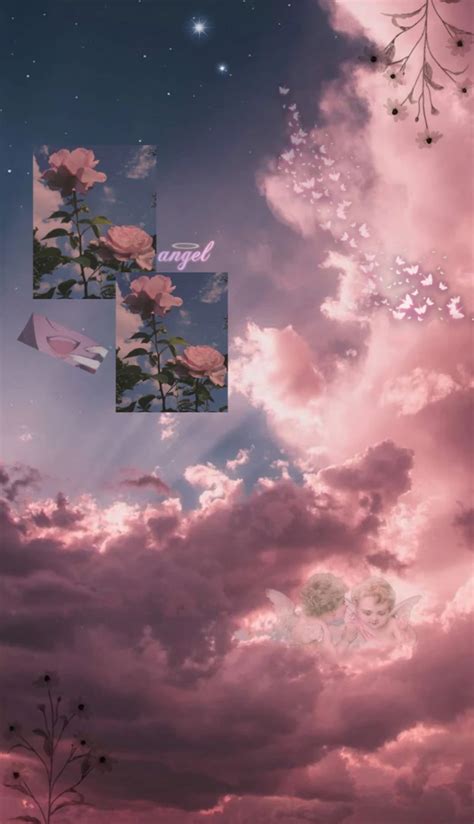 Pink Angel Aesthetic Background