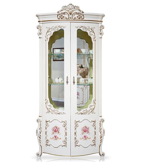 Витрина угловая "Венеция Classic" (крем) из коллекции Классика, МДФ ...