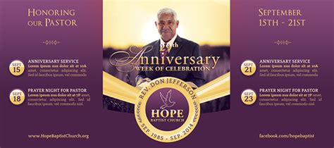 Pastor Anniversary Banner Template on Behance