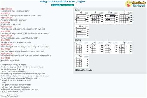 Chord: Tháng Tư Là Lời Nói Dối Của Em _ Engver - tab, song lyric, sheet ...