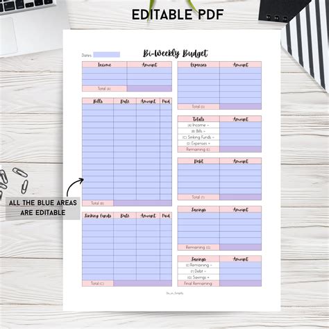 Bi Weekly Budget Planner Printable