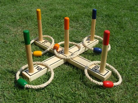 Wooden Ring Toss Quoits Game Set Indoor Outdoor Games Quoits Sets For