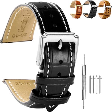 Spolife Leder Uhrenarmbänder für Herren Echtleder Uhrenarmbänder mit