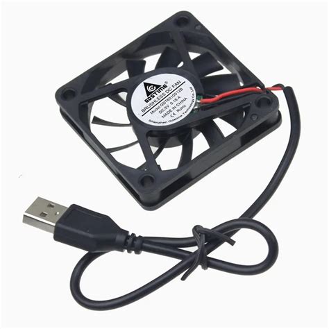 Gdstime 1 Piece 60mmx60mmx10mm DC Brushless PC Cooling Fan 5V USB