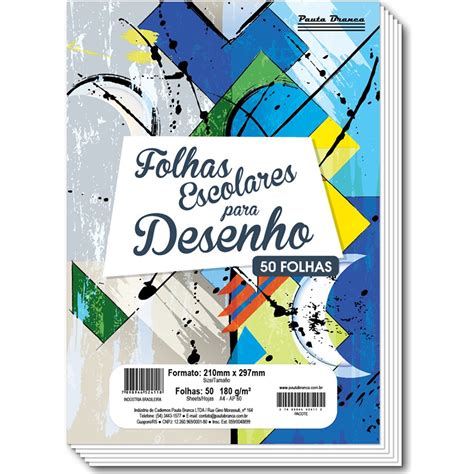 Bloco De Desenho A G Folhas Pauta Branca Kg Branco Papel