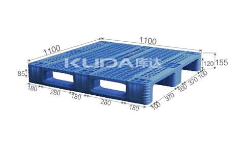 1111h网格川字（置钢管）塑料托盘江苏库达塑业科技有限公司