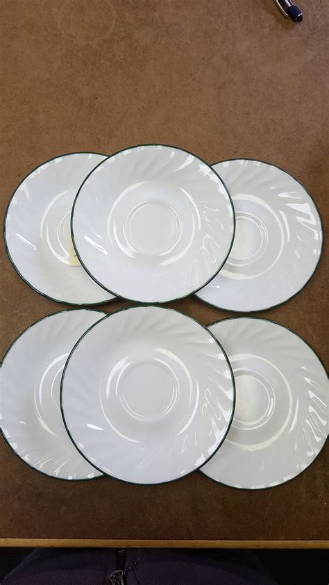 Corelle By Corning Callaway Ivy Pattern Saucer 6 1 4 White Swirl With