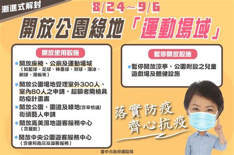 臺中市政府全球資訊網 市政新聞 漸進式鬆綁 中市公園綠地運動場域有條件開放