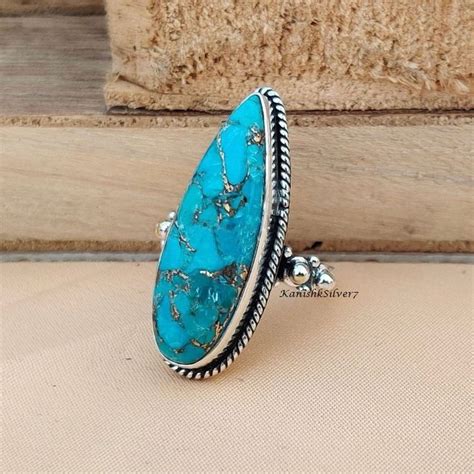 Turquoise Jewelry Turquoise Bracelet Boho Rings Jewelry Rings Blue