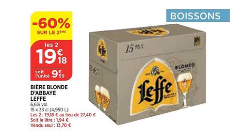Promo Bi Re Blonde D Abbaye Leffe Chez Atac Icatalogue Fr