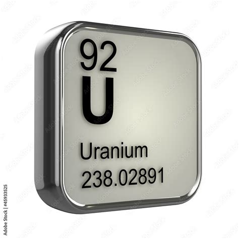 3d Periodic Table 92 Uranium Stock Illustration Adobe Stock