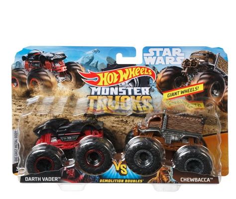 Hot Wheels Monster Trucks Dwupak pojazdów Darth Vader i Chewbacca GBT67 Sklep z zabawkami